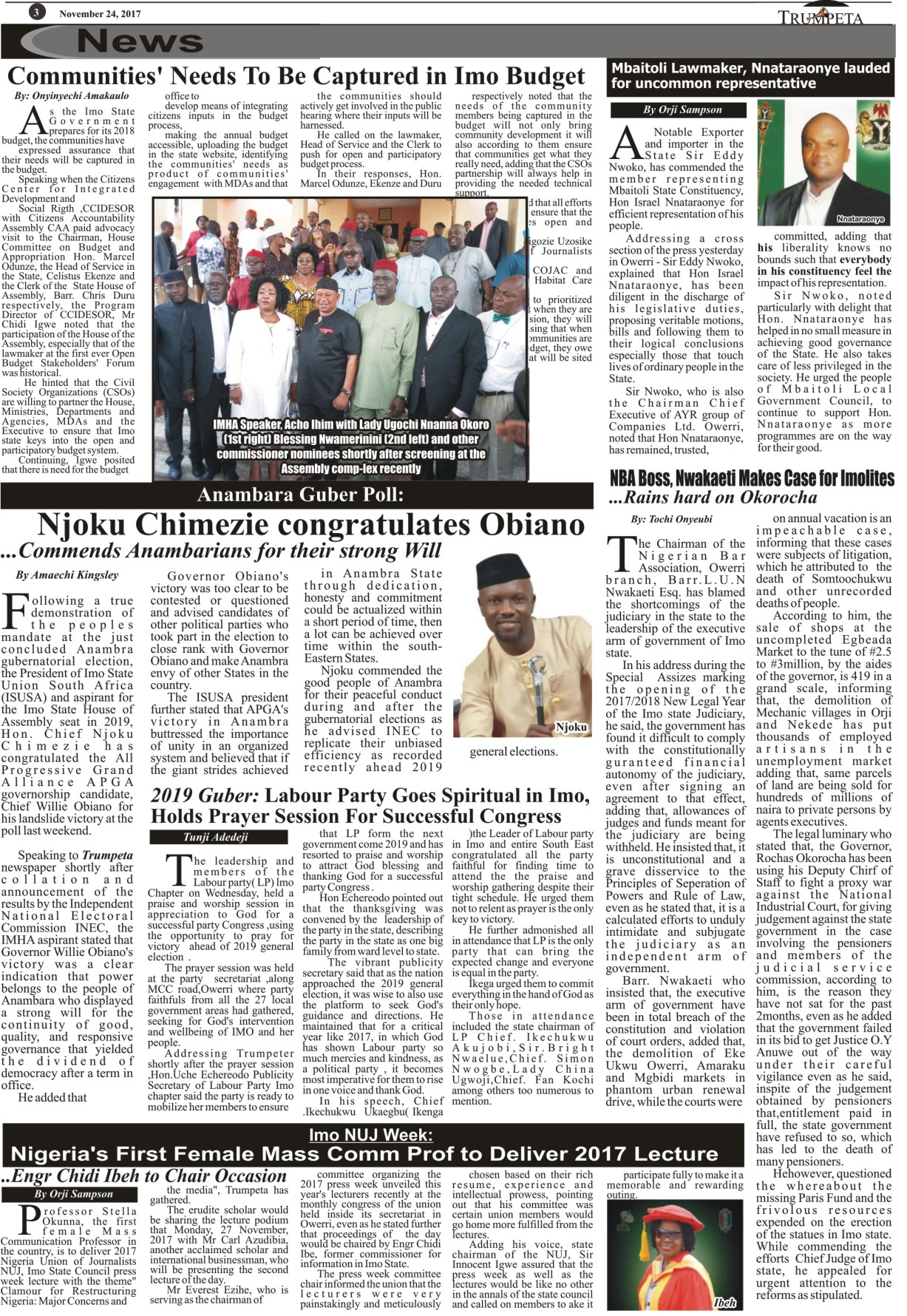 Hon Chimezie Congratulates Obiano news