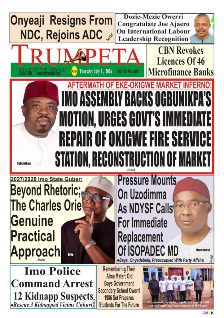 Cover and Inside Pages of Trumpeta Thursday, July 2nd,2026
