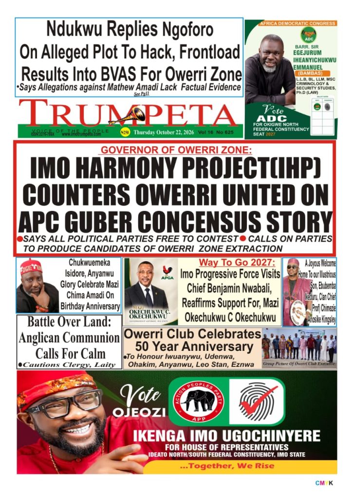 Cover and Inside Pages of Trumpeta, Thursday, October 22, 2026