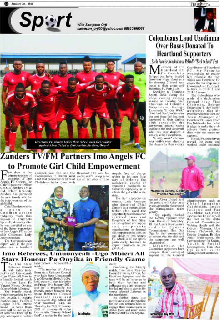 Heartland Will Aim for 3 Points Against Jigawa Golden Stars – Coach Uzor         ..Club’s Top Scorer, Oghali Hungry for More Goals