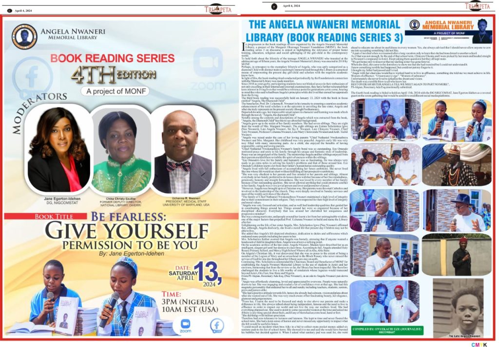 THE ANGELA NWANERI MEMORIAL LIBRARY (BOOK READING SERIES 3)