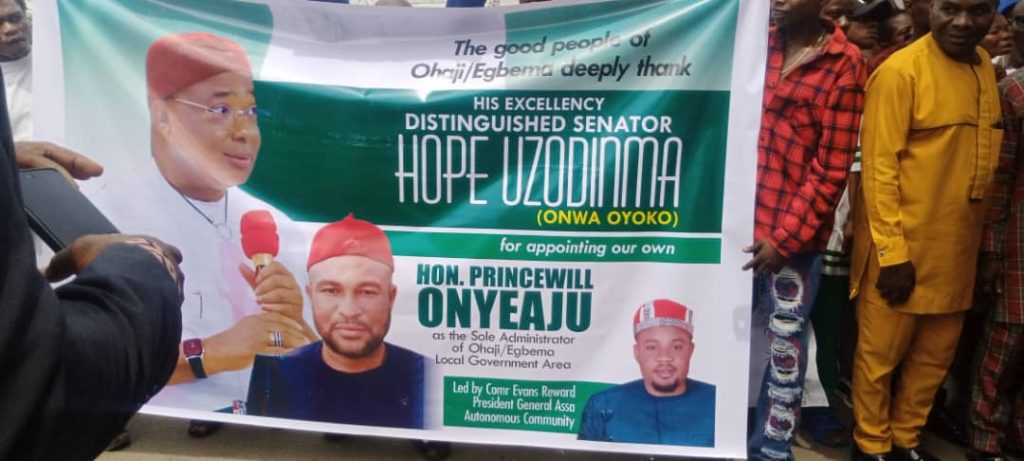 Ohaji /Egbema Community Applauds Uzodinma For Appointing Princewill Onyeaju As SOLAD