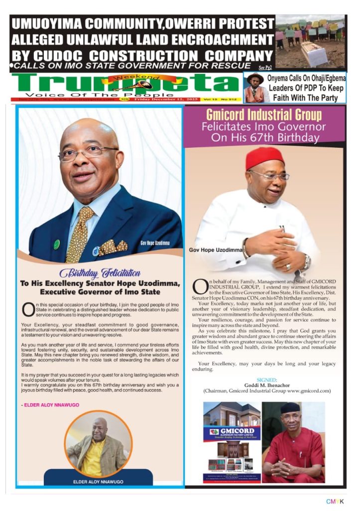 Gmicord Industrial Group Felictates Imo Governor on 67th Birthday