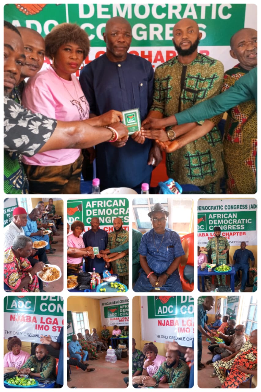 AFRICAN DEMOCRATIC CONGRESS (ADC) NJABA LGA CHAPTER:        NJABA ADC YET AGAIN WELCOME ENGR. BISMARCK AKANNO INTO THE PARTY: