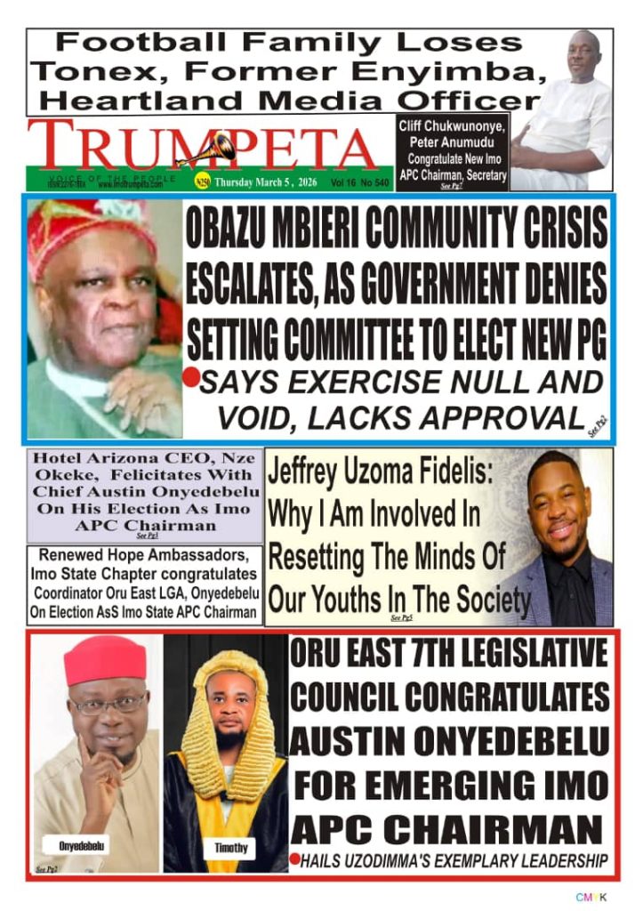 Cover and Inside Pages of Trumpeta newspapers, Thursday, March 5th, 2026