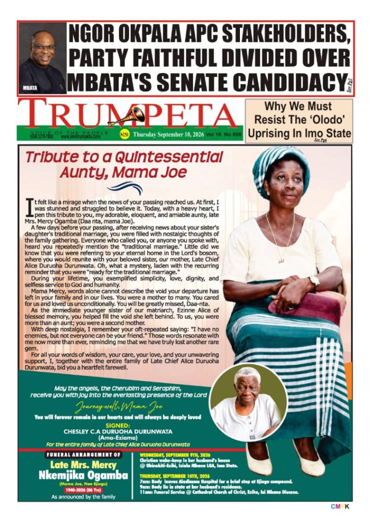 Cover and Inside Pages of Trumpeta Thursday, September 10, 2026