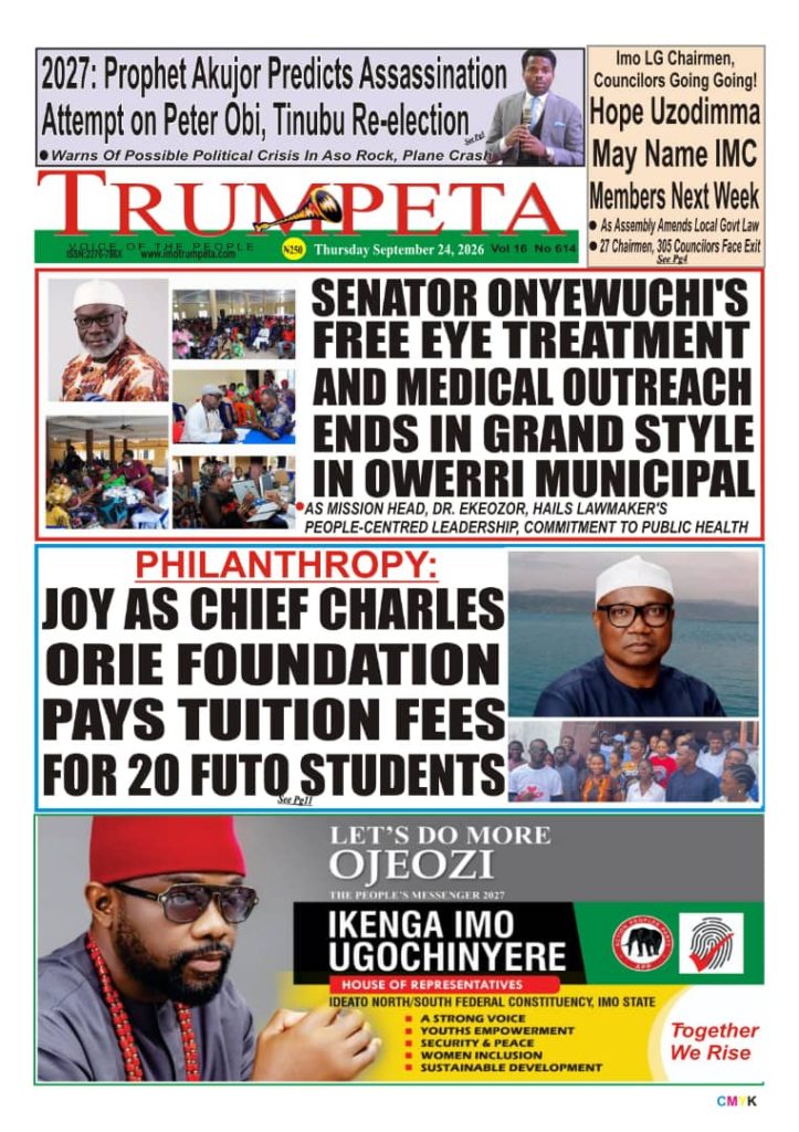Cover and Inside Pages of Trumpeta Thursday September 24th, 2026